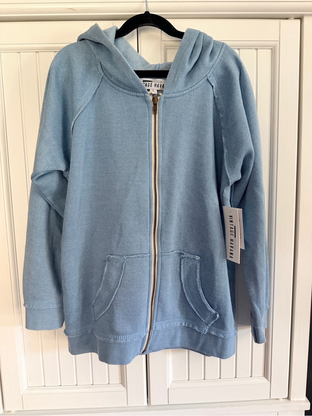 Vintage Havana Kids Powder Blue Zip-Up Hoodie Jacket